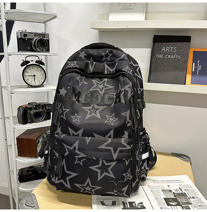 Casual Star-Patterned School Backpack