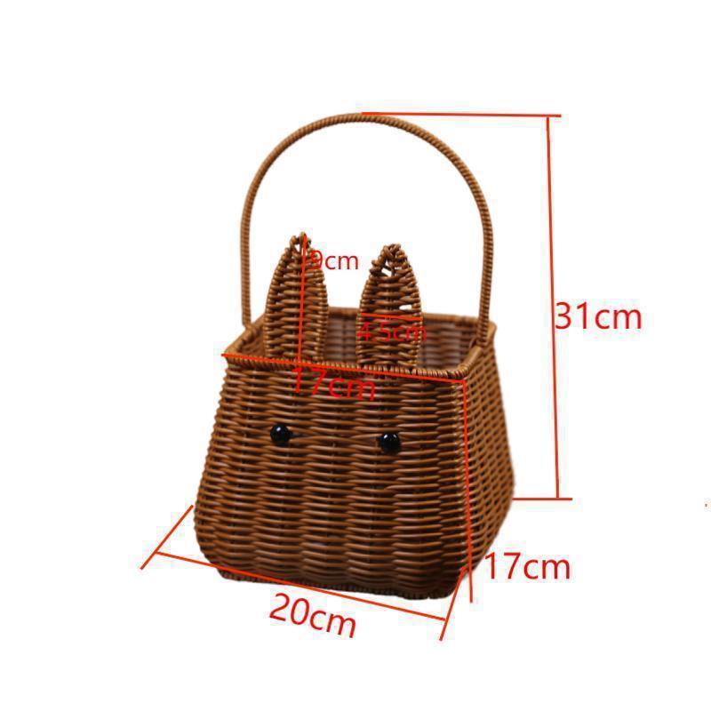 Whimsical Rabbit-Shaped Woven Basket Kalsten