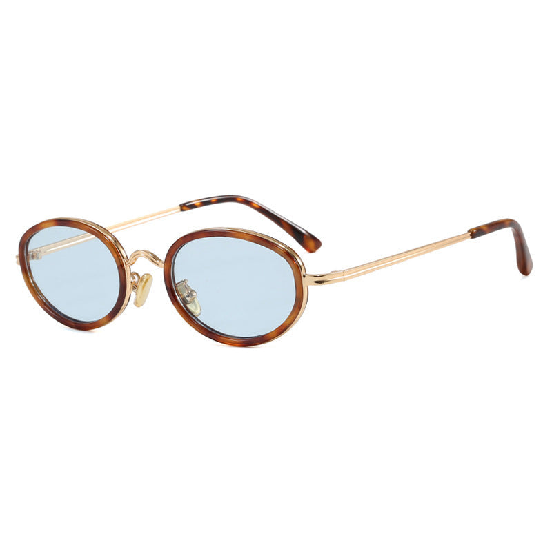 Ladies elegant round sunglasses with stylish metal frame Kalsten