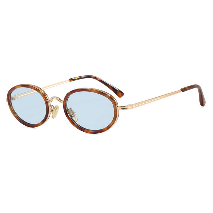 Ladies elegant round sunglasses with stylish metal frame Kalsten