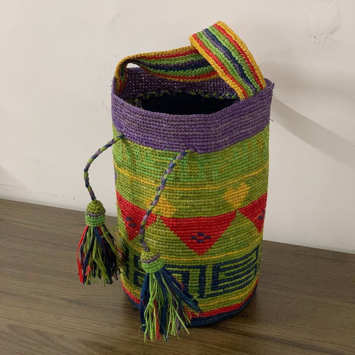 Handmade tote bag with colorful tassels Kalsten