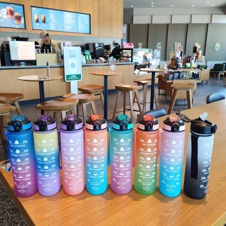 Ladies motivating water bottle with time markings Kalsten