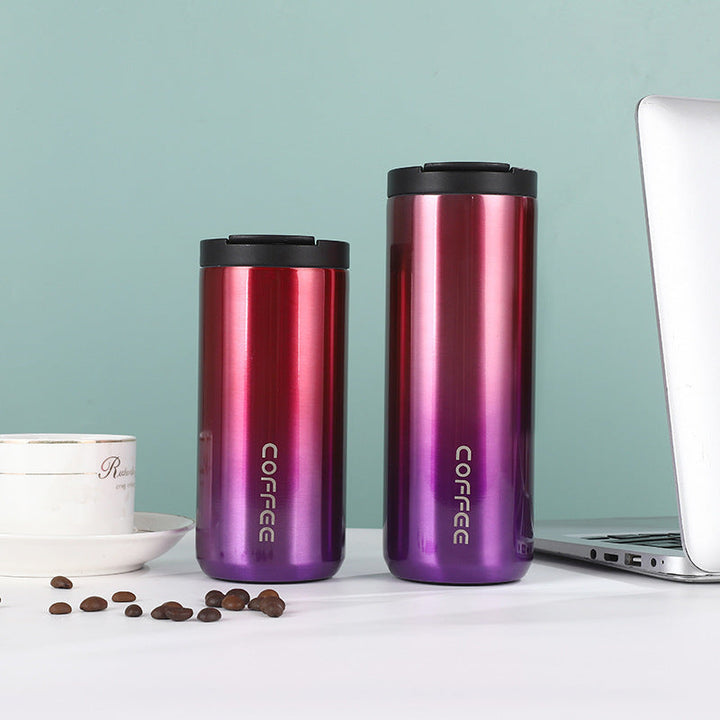 Women's insulated stainless steel coffee mug with elegant design and non-slip bottom Kalsten
