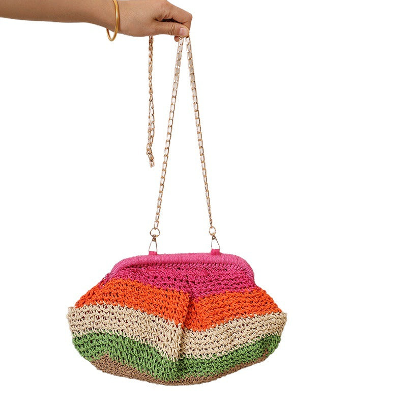 Handmade basket bag with trendy gradient Kalsten