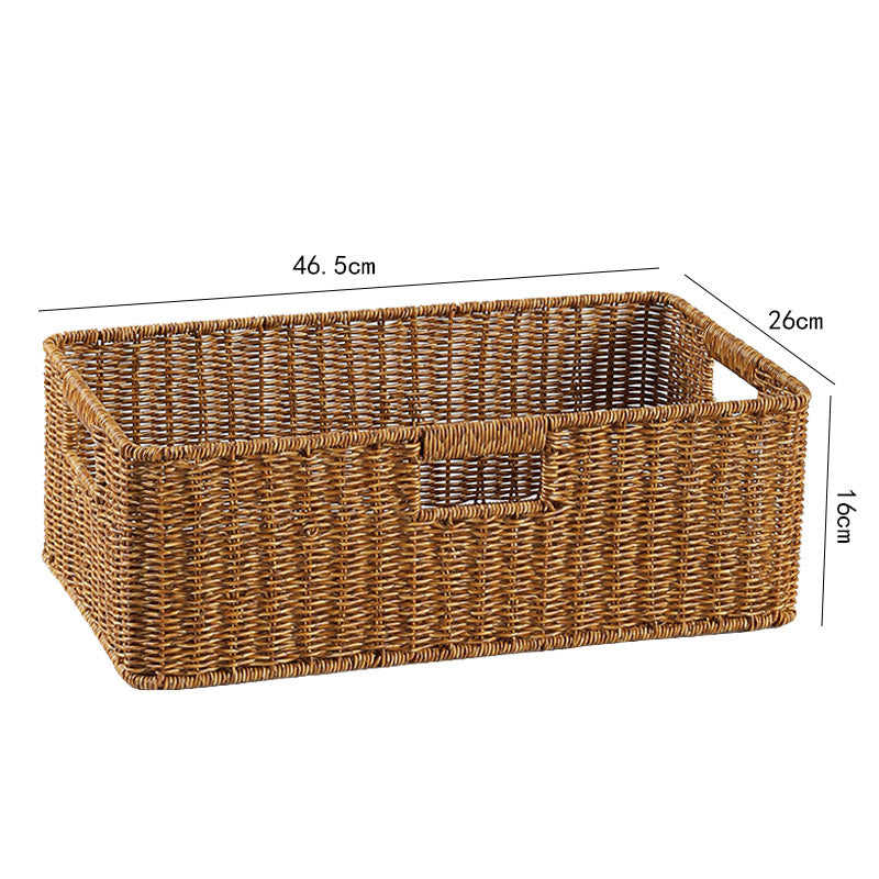 Handwoven Storage Basket with Cutout Handles Kalsten