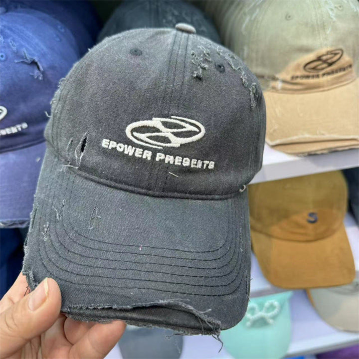 Unisex Distressed Cotton Baseball Cap Kalsten