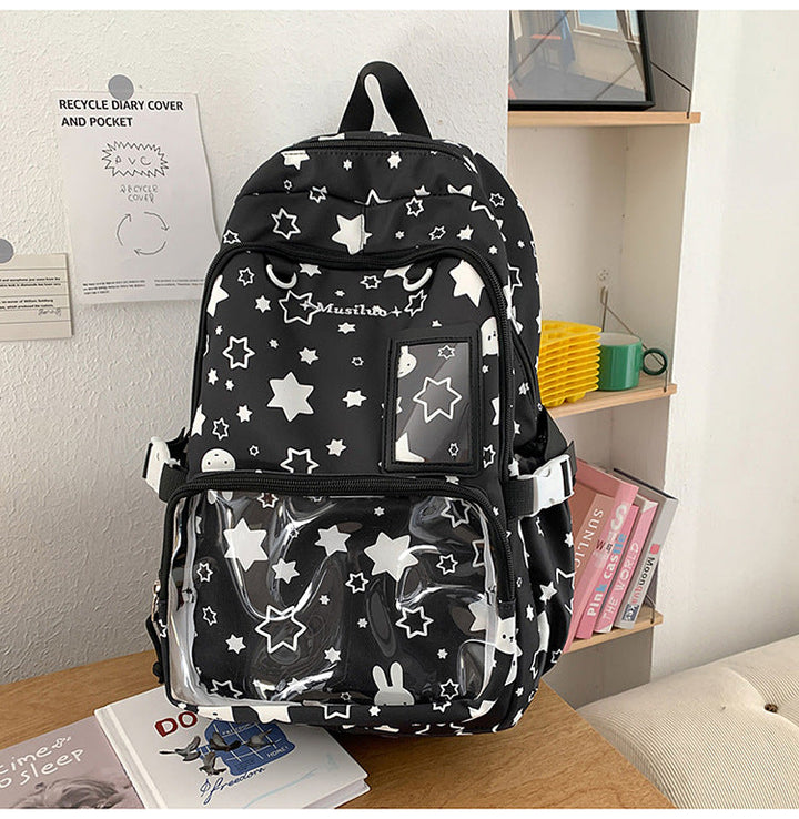 Star-Patterned Transparent Front Backpack Kalsten
