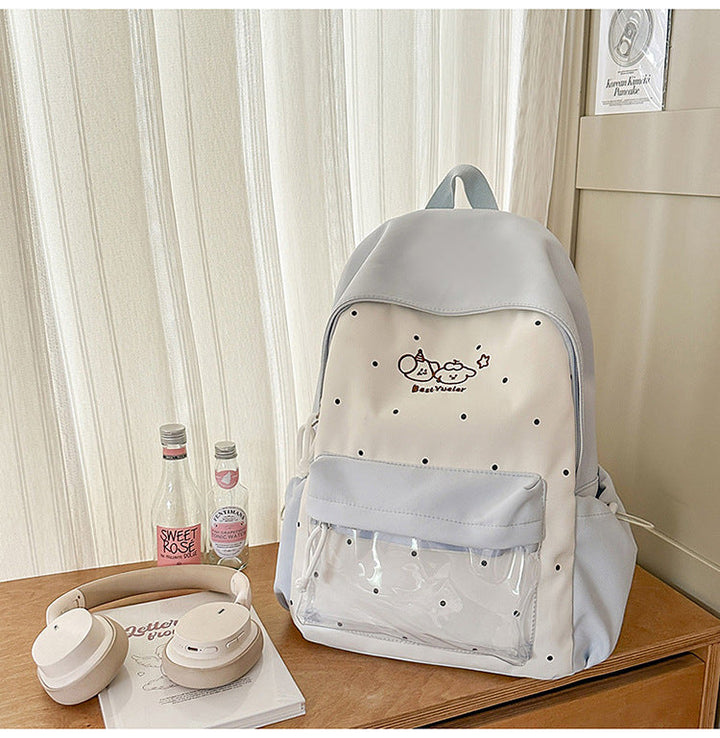 Cute Transparent Panel School Backpack