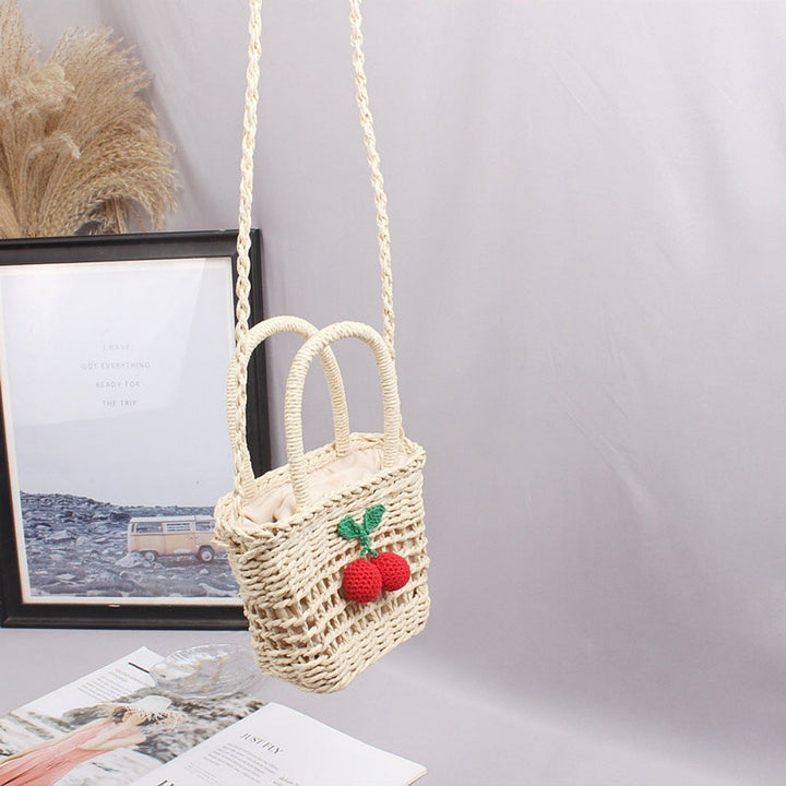 Basket bag with hand-knotted appliqués Kalsten