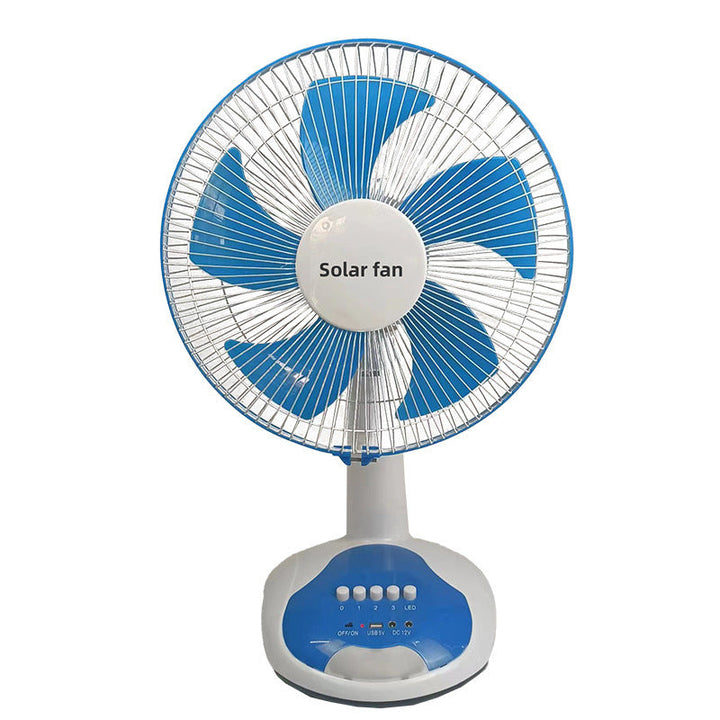 Women Solar-Powered Table Fan with Variable Speed and LED Lighting Kalsten