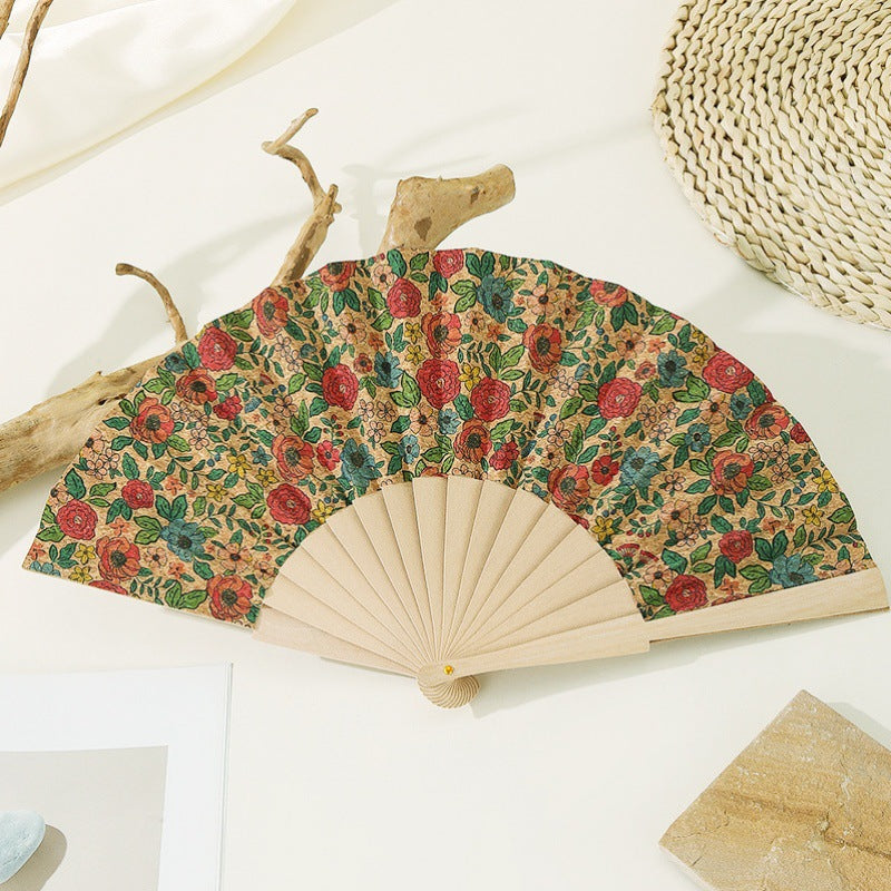 Women's handmade fan with floral motifs Kalsten