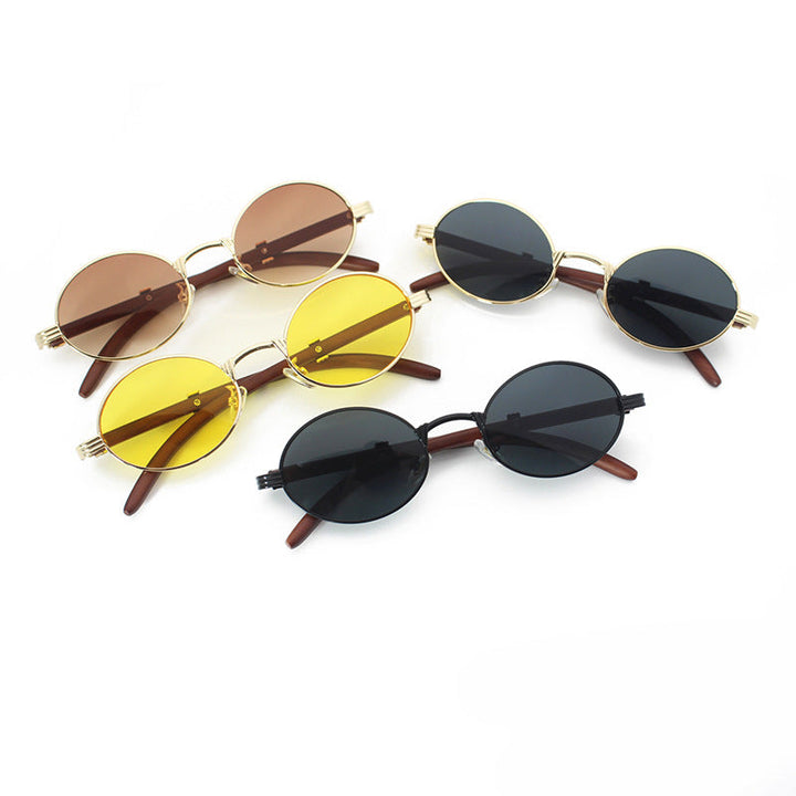 Elegant round sunglasses with high-quality metal frame Kalsten