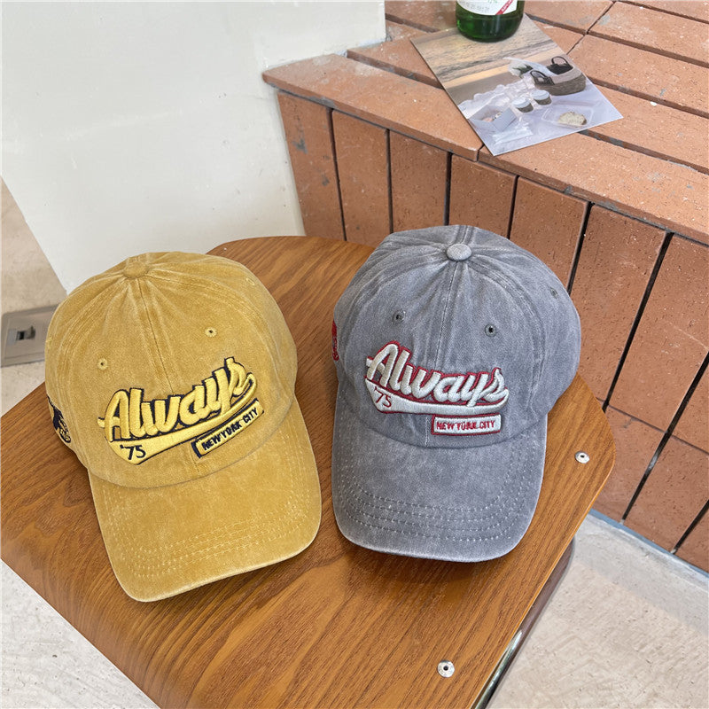 Men's Vintage-Inspired Distressed Cotton Baseball Cap Kalsten