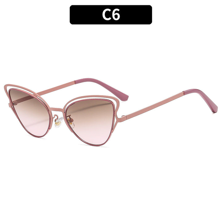 Women's Cat-Eye Sunglasses with Luxurious Metal Frame and High-Quality Gradient Lenses Kalsten