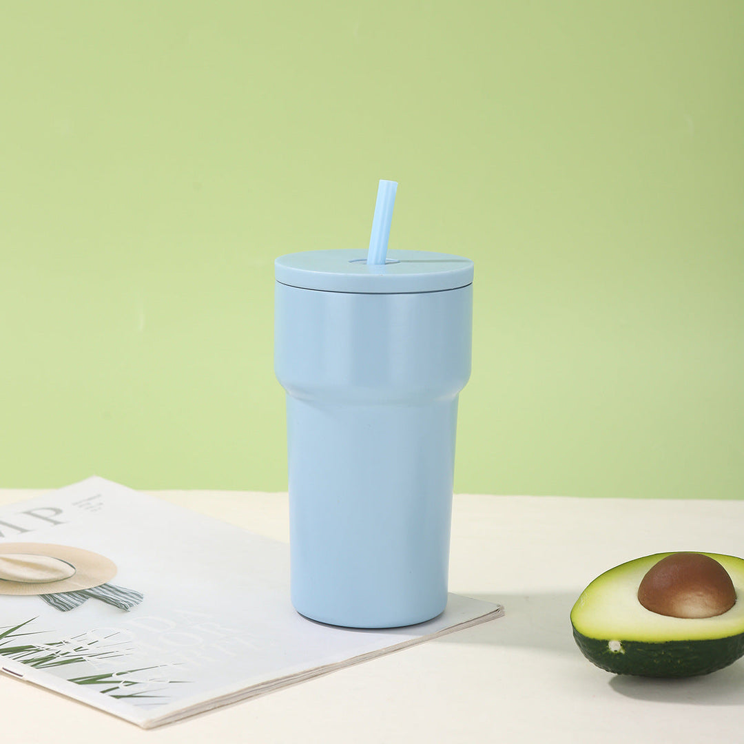 Unisex Insulated Drinking Cup with Dust Protection Lid and Straw Kalsten