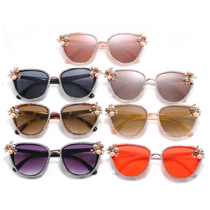 Ladies glamorous sunglasses with pearl and crystal decoration Kalsten