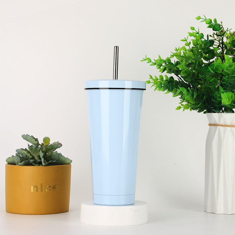 Women's stainless steel drinking cup with straw Kalsten