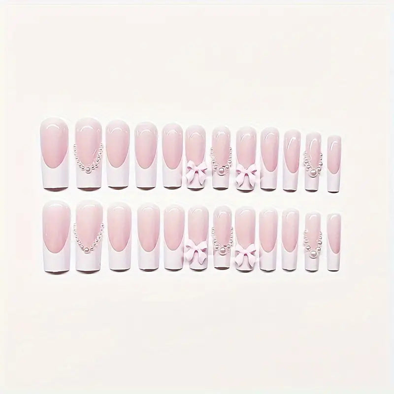 Bow-Embellished Press-On Nail Set Kalsten