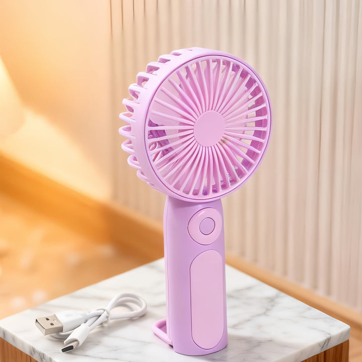 Women's Portable Hand Fan with USB Charging Function and Adjustable Tilt Kalsten