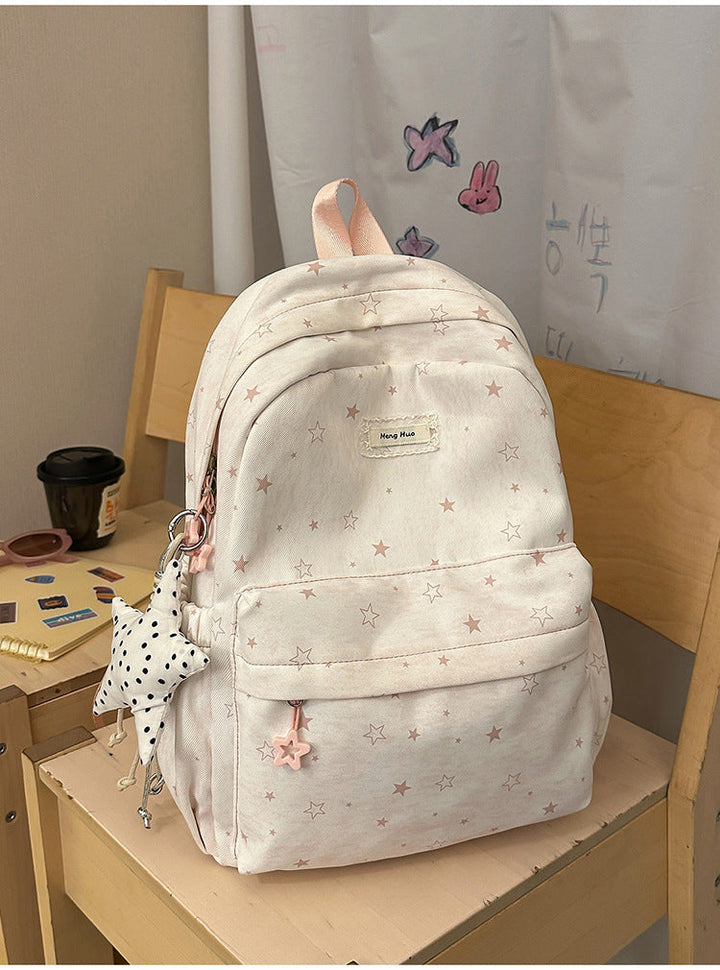 Versatile Star-Patterned School Backpack