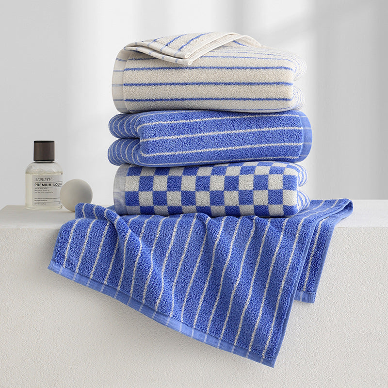 Women Elegant Terry Bath Towel with Striped Pattern Kalsten