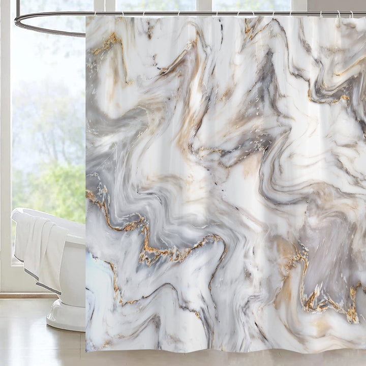 Elegant Marble-Patterned Shower Curtain Kalsten