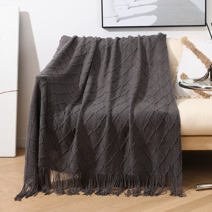 Women’s knitted blanket with textured wave pattern Kalsten