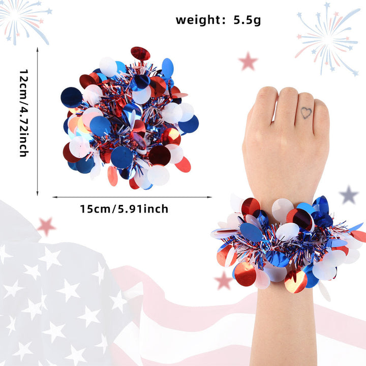 Unisex nan Pompom bracelet made of metallic tinsel with elastic insert for party and cheerleading Kalsten