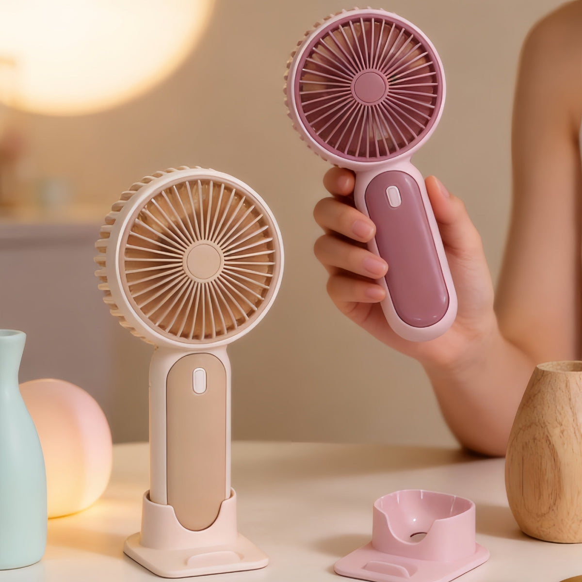 Ladies' Portable Handheld Fan with USB Port and Adjustable Speed Control Karnz