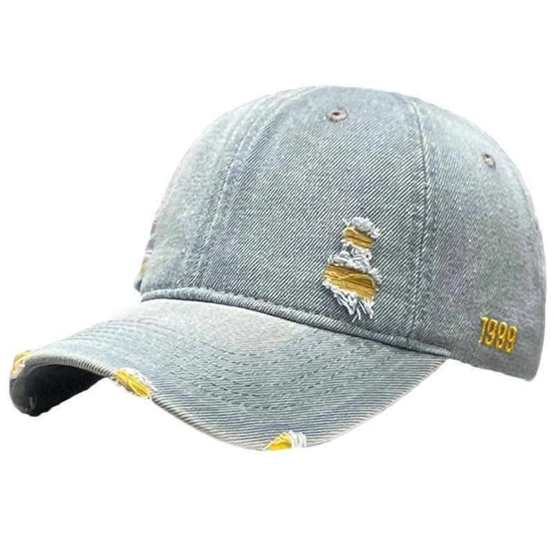 Unisex Distressed Denim Baseball Cap Kalsten