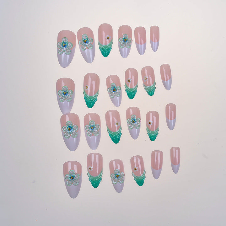 Floral-Embellished Press-On Nail Set Kalsten