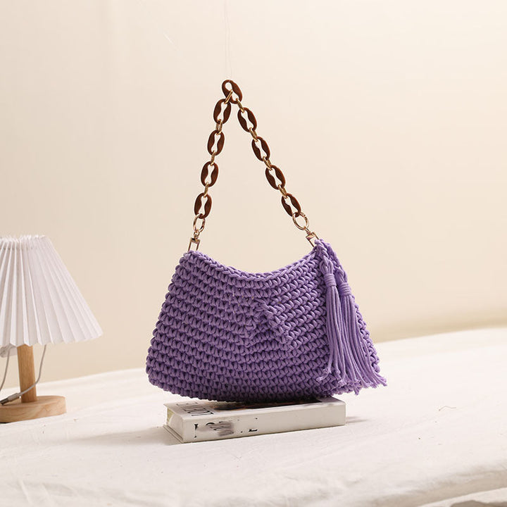 Handcrafted macrame bag with fashionable fringes Kalsten