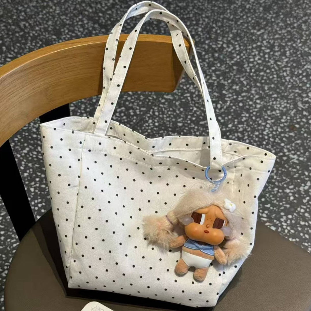 Trendy cotton bag with dots Kalsten