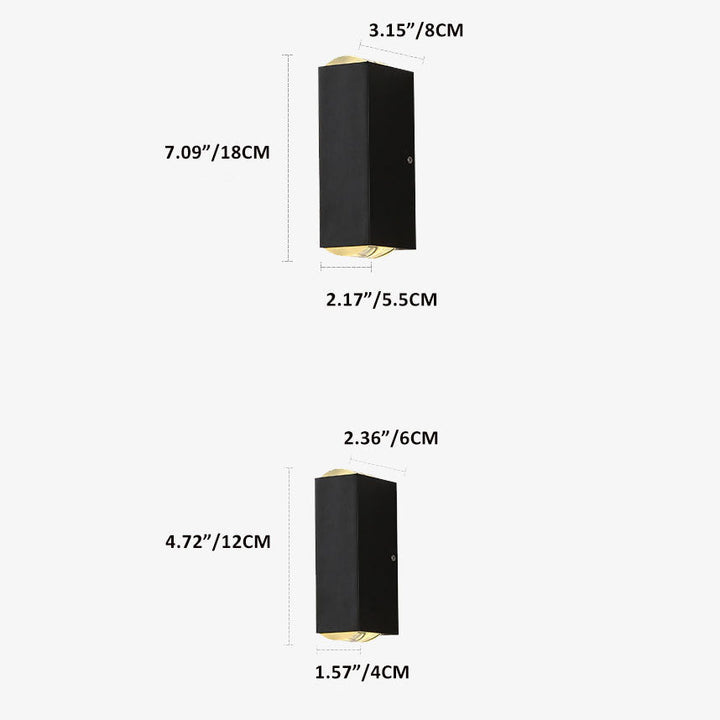 Kalsten | Modern Waterproof LED Outdoor Wall Light | Rectangular Up/Down Aluminum Fixture