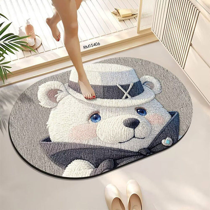 Adorable Animal-Themed Bath Mat Kalsten