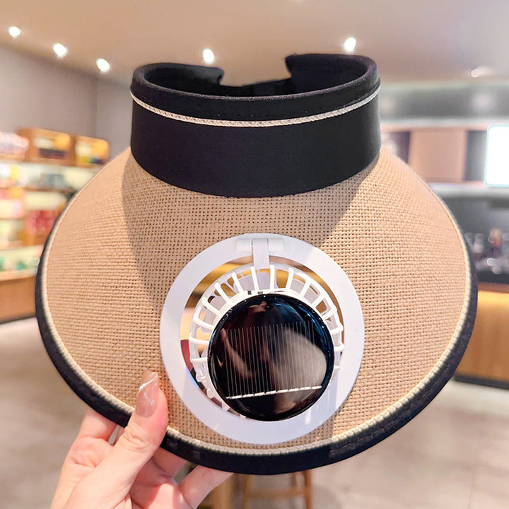 Bbreathable sun hat with two integrated mini fans, wide brim and adjustable chin strap Kalsten