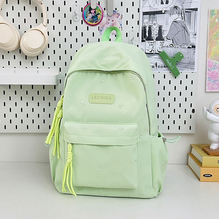 Elegant Floral Embroidered School Backpack