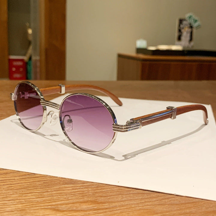 Women's Vintage-Style Sunglasses with Wooden Inner Frame Kalsten