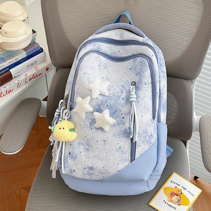 Decorative Star-Patterned School Backpack