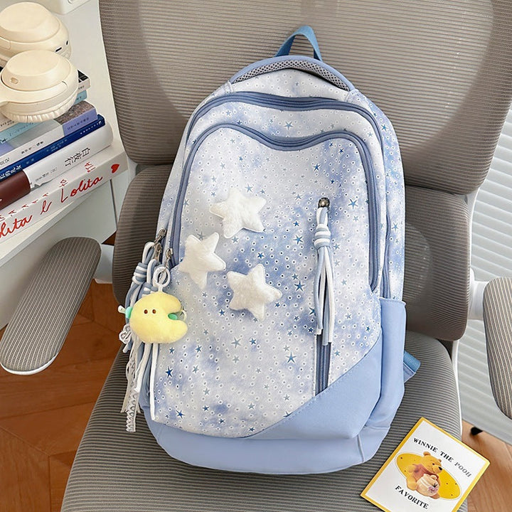 Decorative Star-Patterned School Backpack