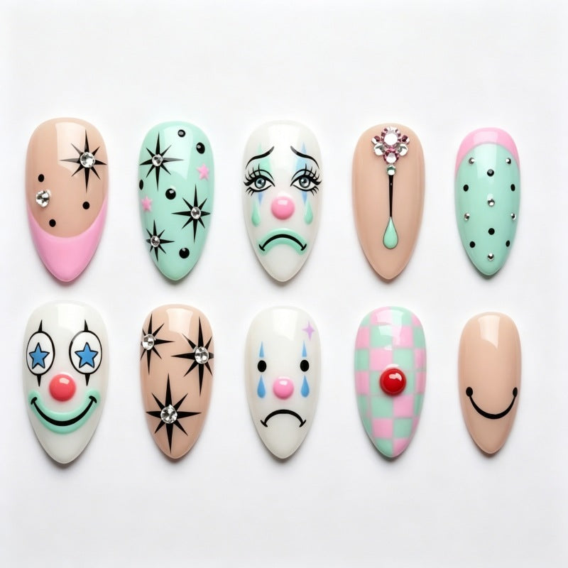 Playful Press-On Nail Art Set Kalsten