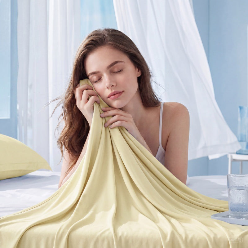 Women's nano silky fitted sheet made of microfiber with elastic all-around rubber and wrinkle-resistant satin look Kalsten
