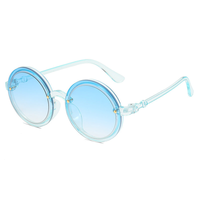 Women Round Sunglasses with Transparent Frame Kalsten