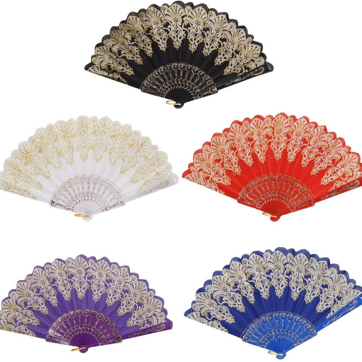 Ladies handcrafted fan with artistic gold decoration Kalsten