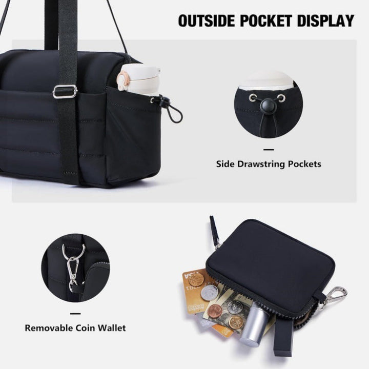 sporty shoulder bag with removable cosmetic bag Kalsten