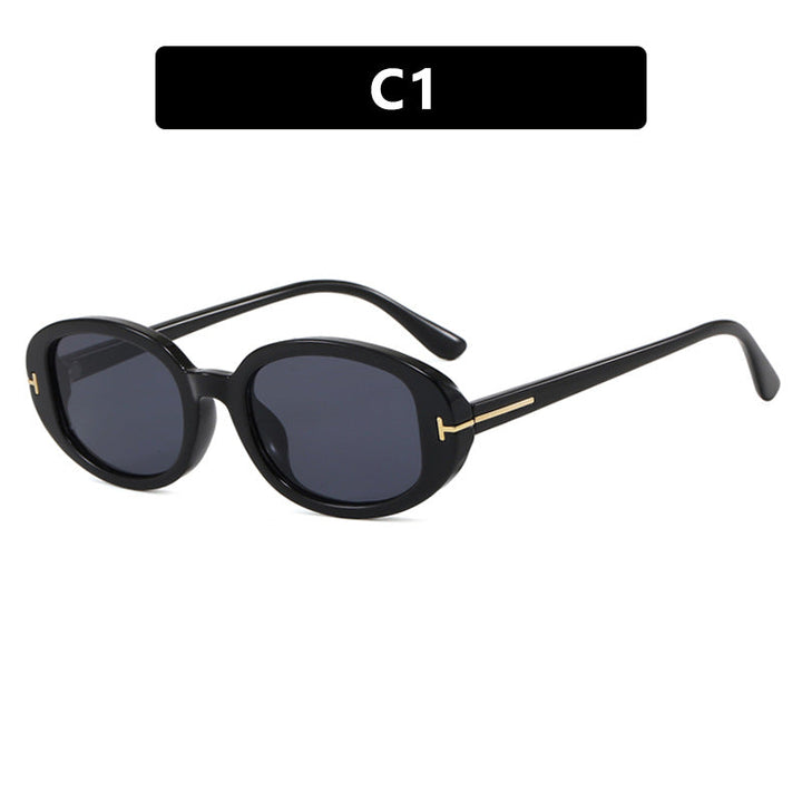 Ladies stylish oval sunglasses with golden details Kalsten