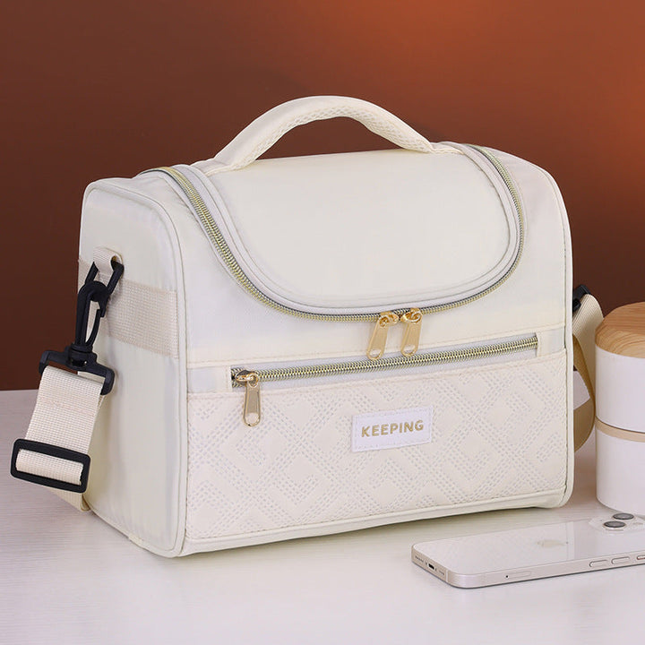 Cosmetic transport bag with insulated interior and practical compartments Kalsten
