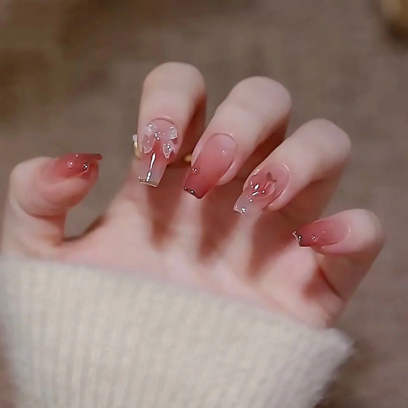 Stylish heart and ombre design artificial nails Kalsten