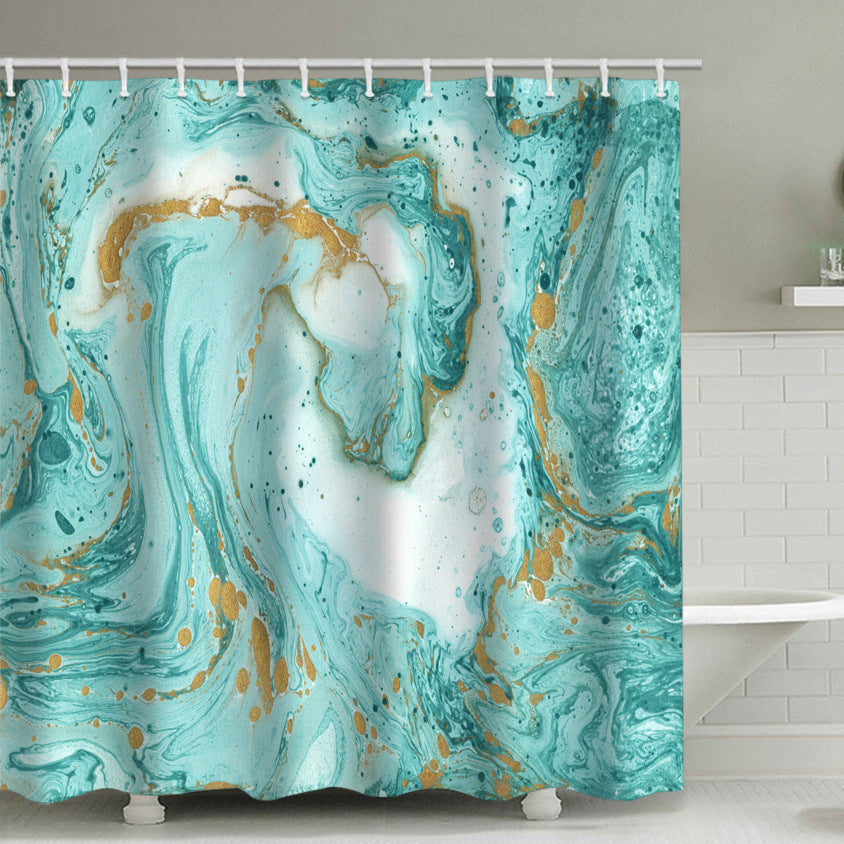 Artistic Marble Print Shower Curtain Kalsten