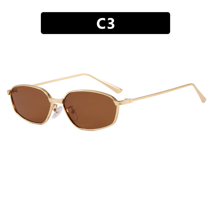 Women's geometric sunglasses with protective UV filter and minimalist metal frame Kalsten